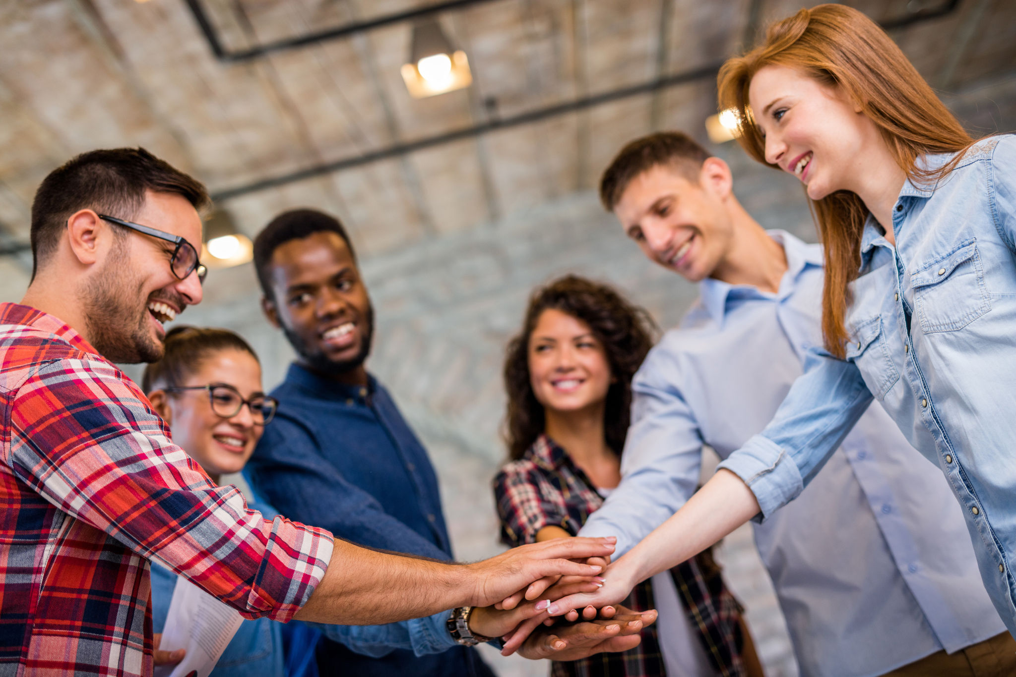 Young team celebrating success Young team celebrating success